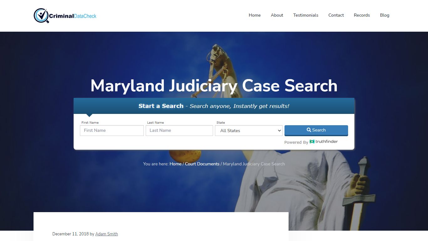 Maryland Judiciary Case Search - Criminal Data Check